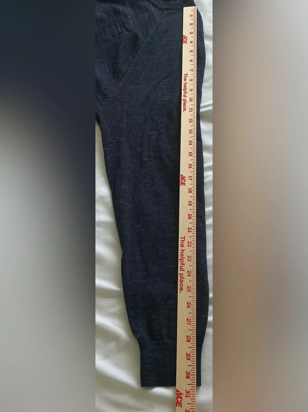 J.Crew Men Navy Blue Heathered Cotton Raglan Crewneck Pullover Sweater L/XL Prep